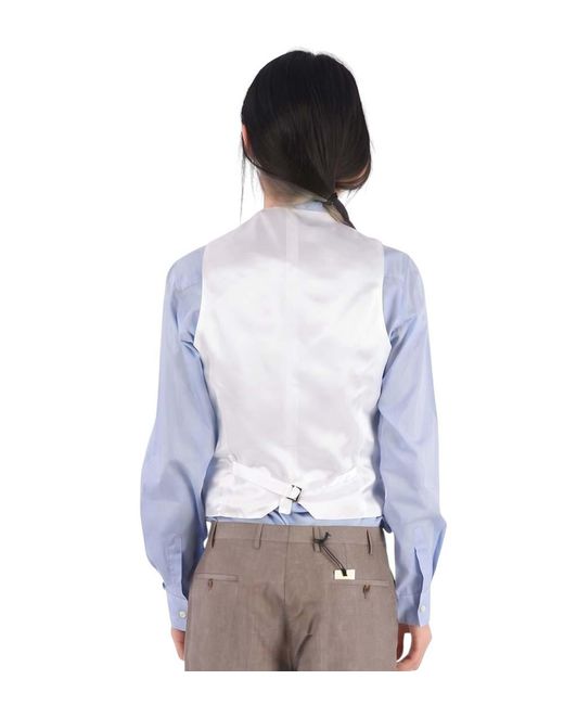 Corneliani Blue Solid V Neck Blazer
