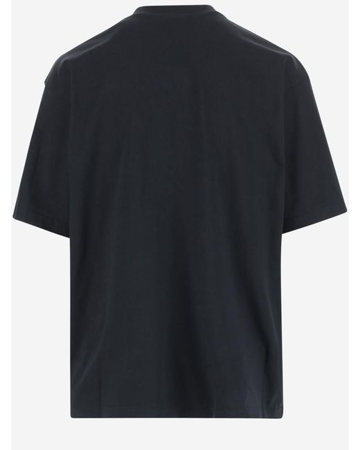 Balenciaga Black Cotton T-Shirt With Logo for men