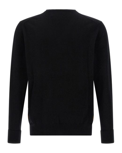 Ballantyne Black Argyle Pattern Sweater for men