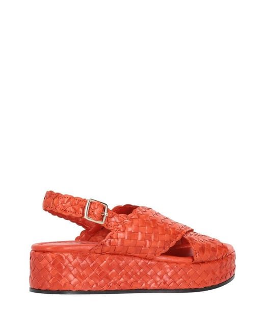 LA ROSE Red Woven Heels