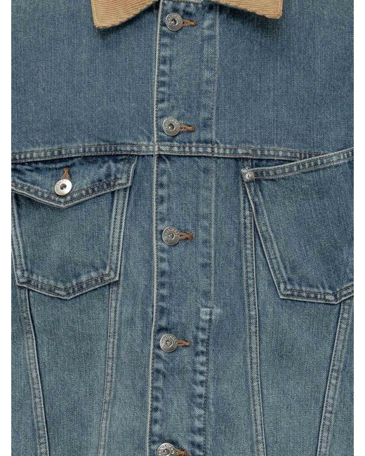 J.W. Anderson Blue Solid Shirt Collar Jacket for men