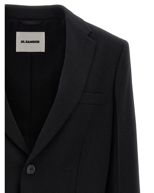 Jil Sander Black Tailored Single-Breasted Blazer