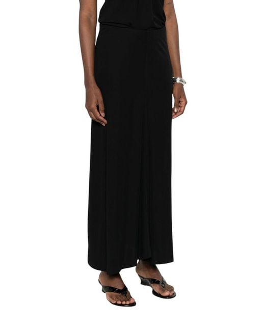 Totême Black Solid Long Skirt