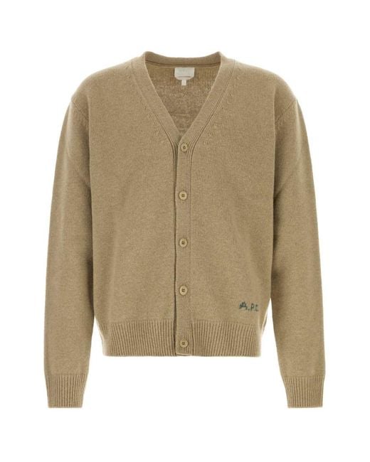 A.P.C. Natural V Neck Cardigans for men