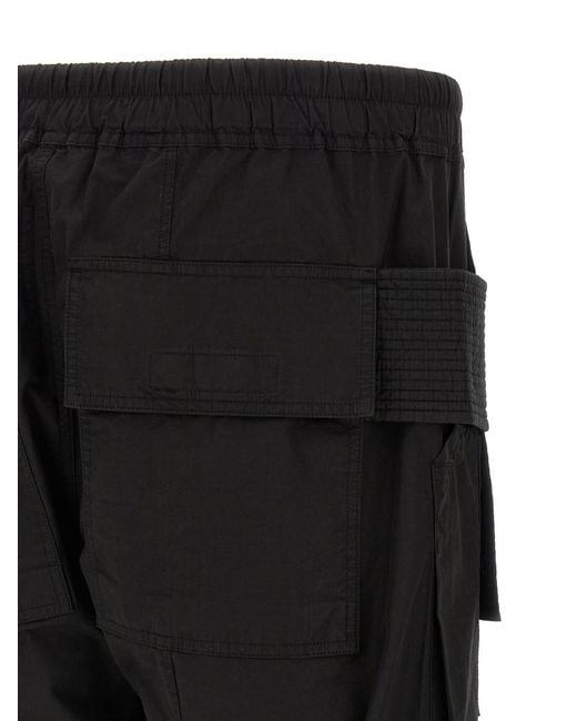 Rick Owens Black Relaxed Cargos Pants for men