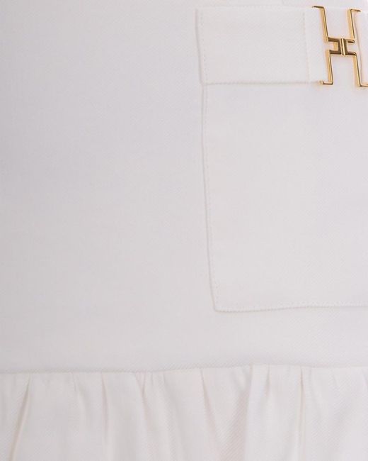 Elisabetta Franchi White Solid Mini Skirt