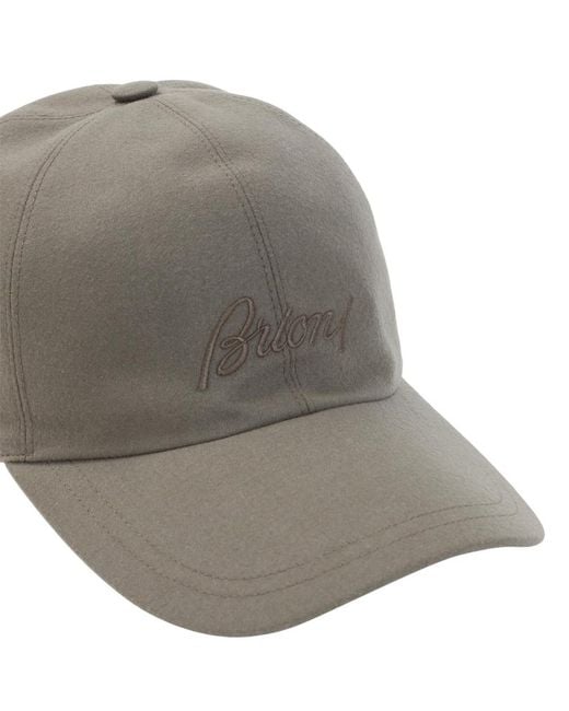 Brioni Gray Logo Baseball Cap for men