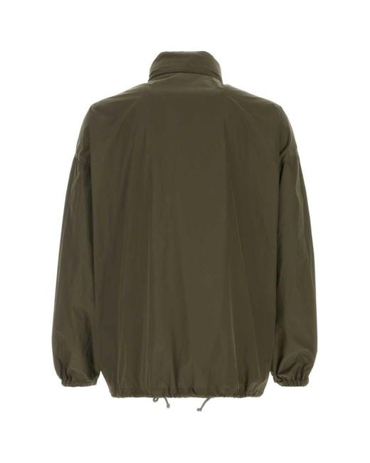 Saint Laurent Green Mock Collar Jacket for men