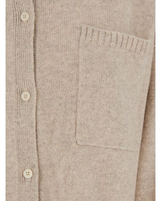 Max Mara Natural Solid Shirt Collar Sweater