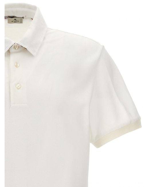 Etro White Logo Polo Shirt for men