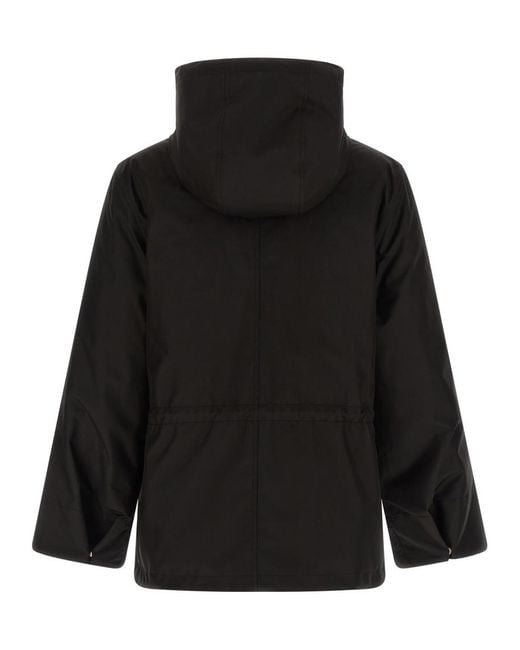 Yves Salomon Black Solid Hood Jacket