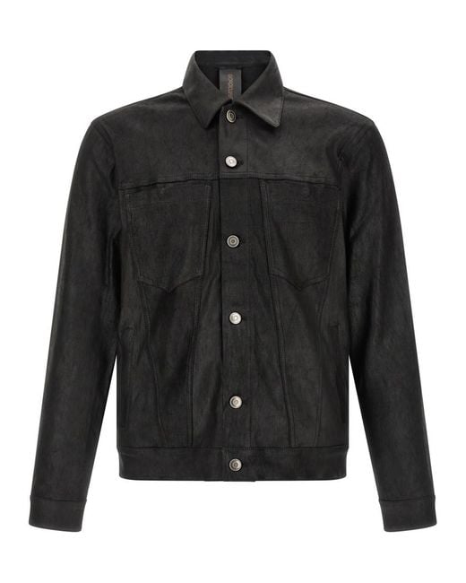 Giorgio Brato Black Solid Shirt Collar Jacket for men