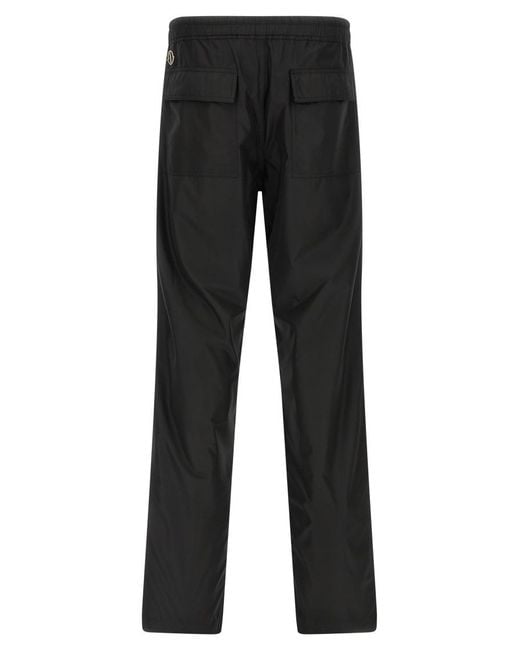 Moncler Black Relaxed Drawstring Pants for men