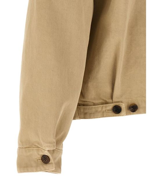 Prada Natural Solid Shirt Collar Jacket for men