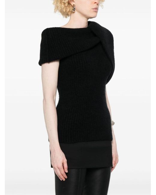 Rick Owens Black Wool Blend Top