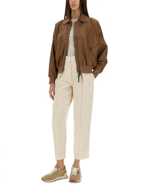 Brunello Cucinelli Brown Leather Jacket It