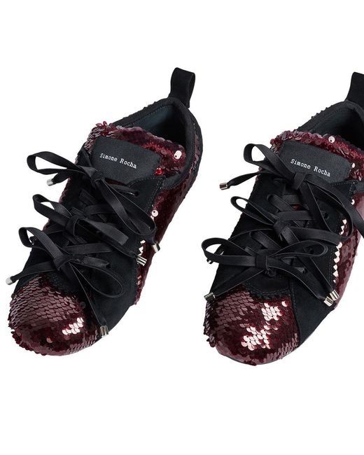 Simone Rocha Black Deep Embellished Sneakers