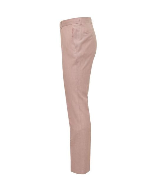 Boss Pink Straight Flat Front Pants for men
