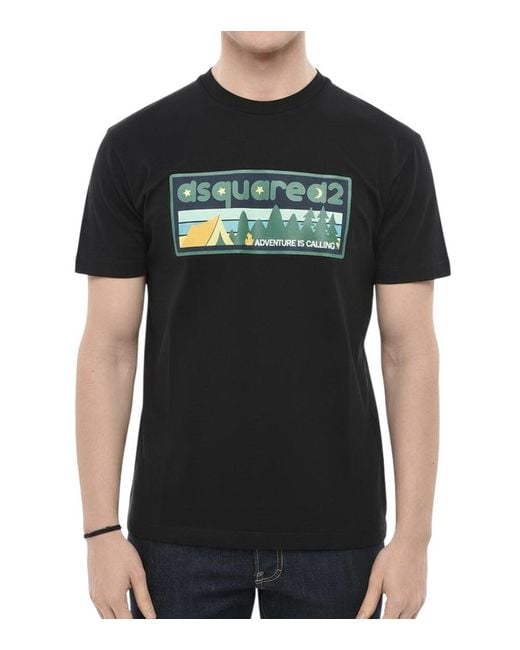 DSquared² Black Regular Logo T-Shirt for men