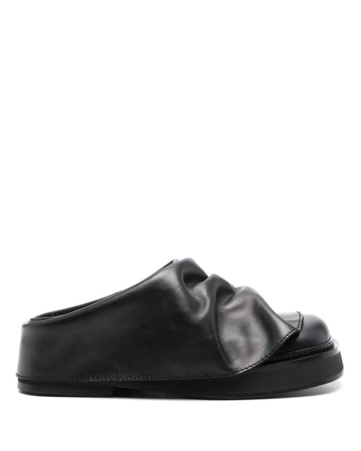 The Attico Black Leather Mules