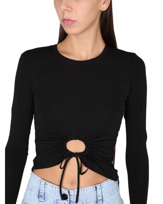 Proenza Schouler Black Solid Round Neck Top
