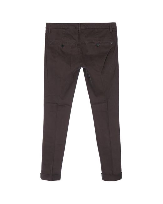 Dondup Black Regular Chino Pants for men