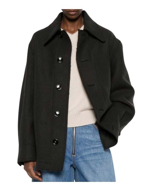 AMI Black Solid Shirt Collar Blazer