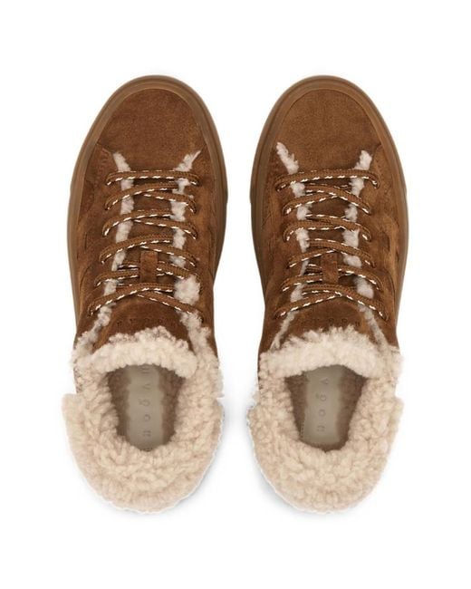 Hogan Brown Solid Sneakers