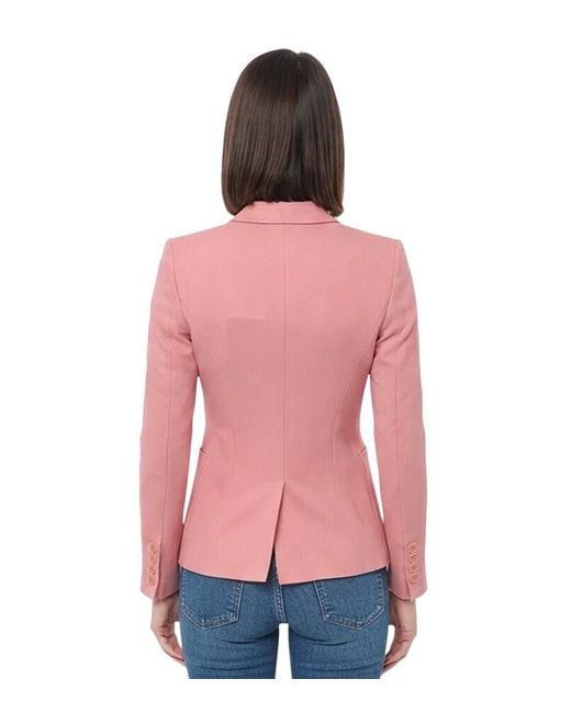 Stella McCartney Pink Solid Notched Lapel Blazer