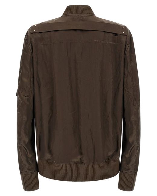 Rick Owens Brown Solid Bomber Jacket for men