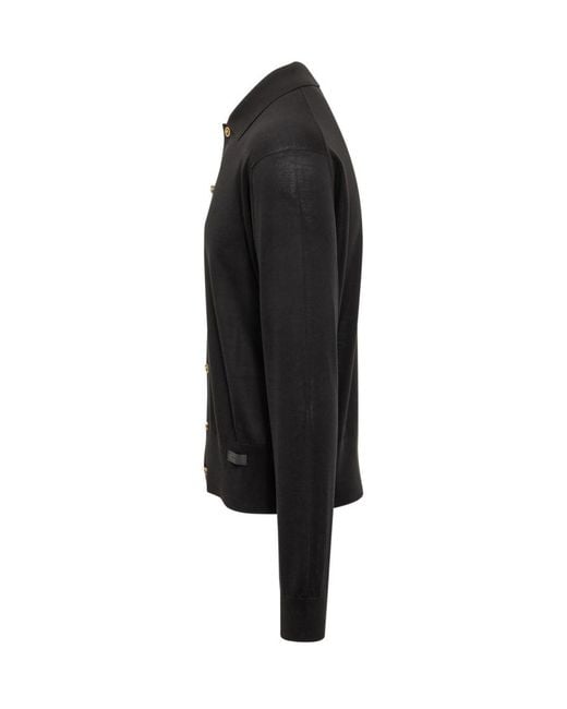 Versace Black Button Up Cardigans for men