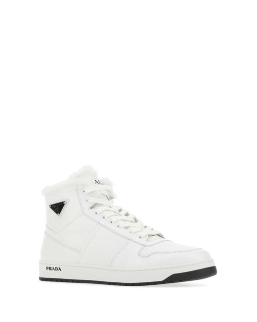 Prada White Leather Sneakers for men
