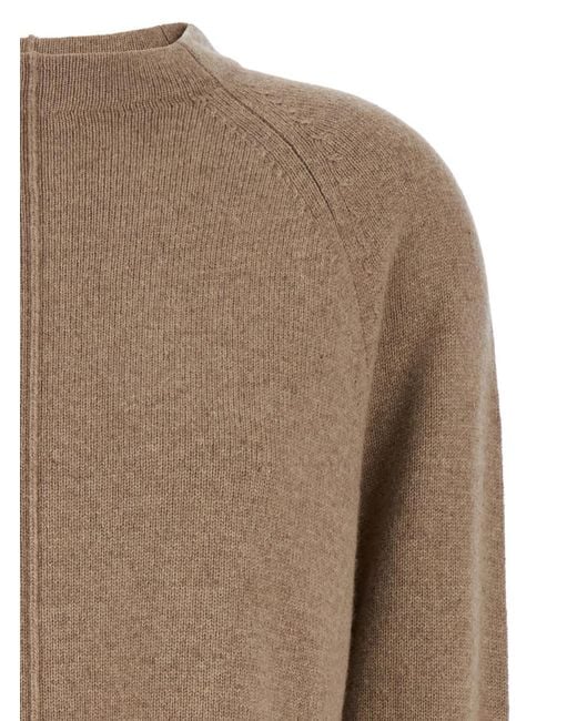 Max Mara Brown Solid Crew Neck Sweater