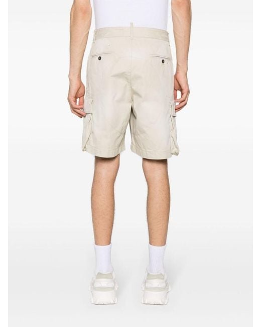 DSquared² Natural Paint Splatter-Detail Cargo Shorts for men
