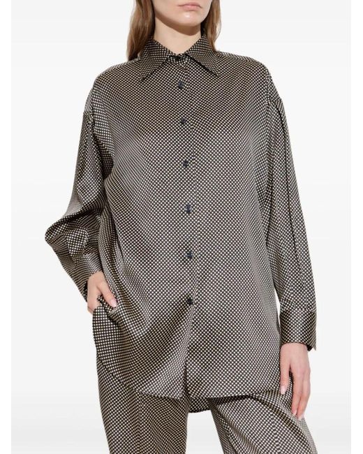 Tom Ford Gray Polka Dot Relaxed Fit Silk Shirt
