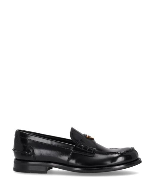 Prada Black Leather Loafers for men