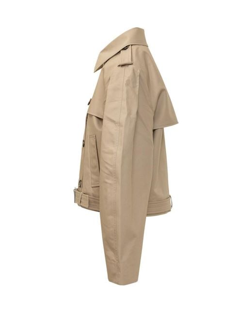 Ganni Natural Solid Shirt Collar Jacket