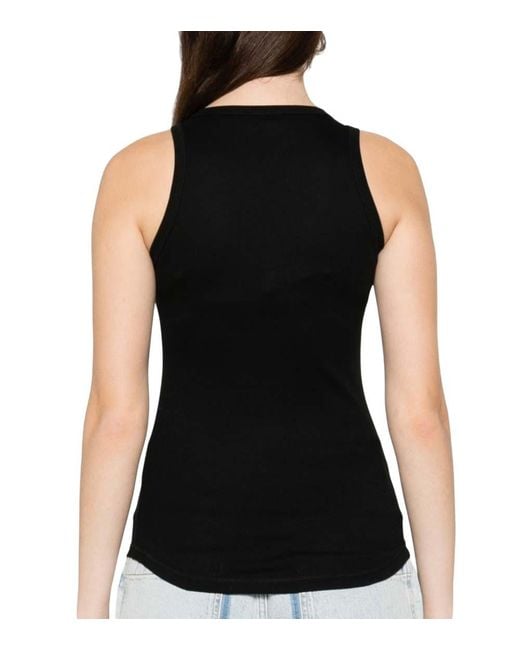 Herskind Black Solid Round Neck Tank Top