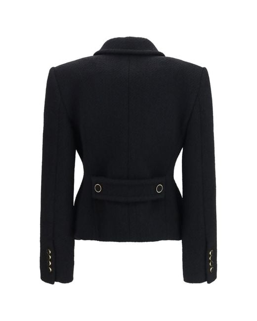 Chloé Black Solid Shirt Collar Jacket