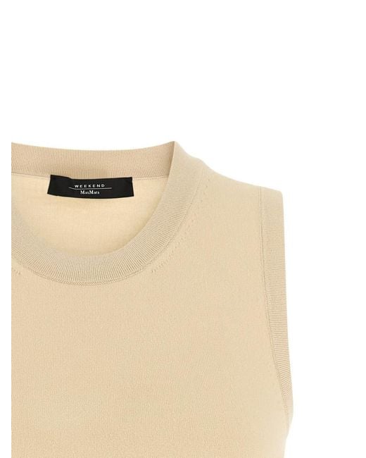Weekend by Maxmara Natural Solid Crew Neck Top