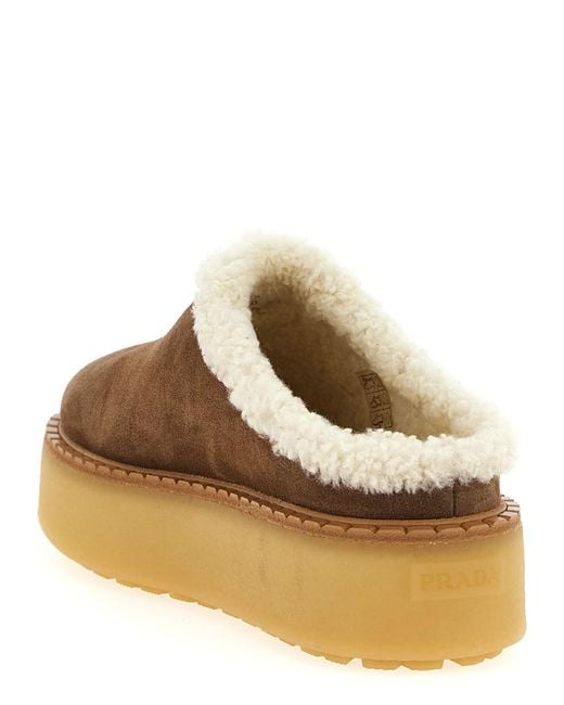 Prada Brown Logo Mules