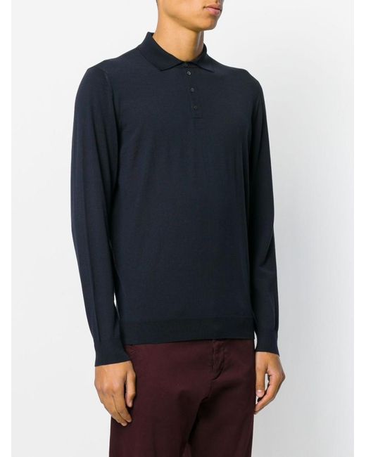 Drumohr Blue Logo Polo for men