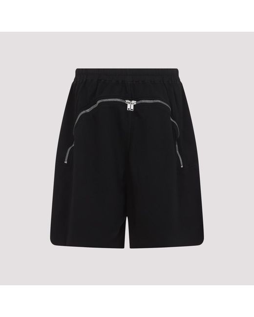 Rick Owens Black Button Zip Long Boxers for men