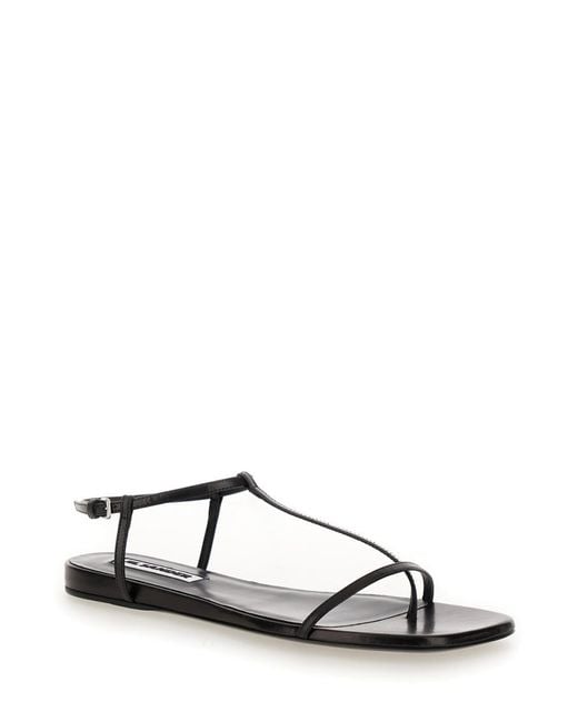 Jil Sander White Cage Sandals