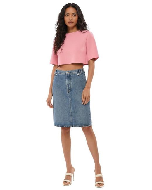 Coperni Blue Solid Knee Length Skirt