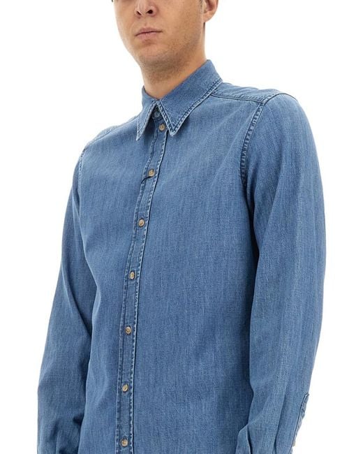 Dolce & Gabbana Blue Regular Solid Shirt for men