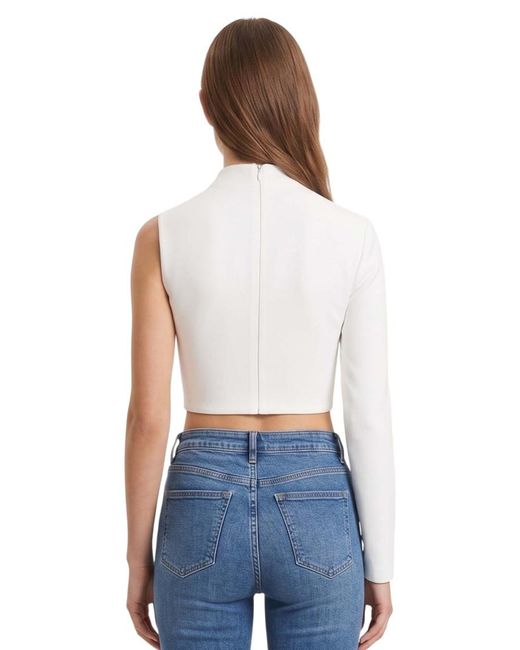 Monot Blue Mock Collar Top
