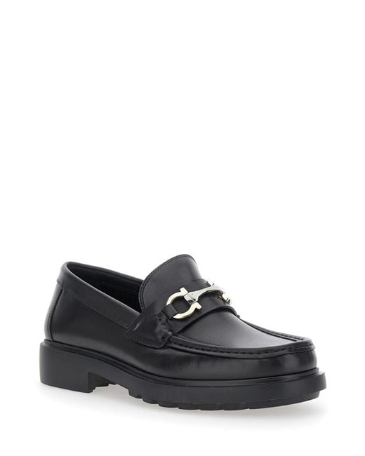 Ferragamo Gray Leather Loafers for men