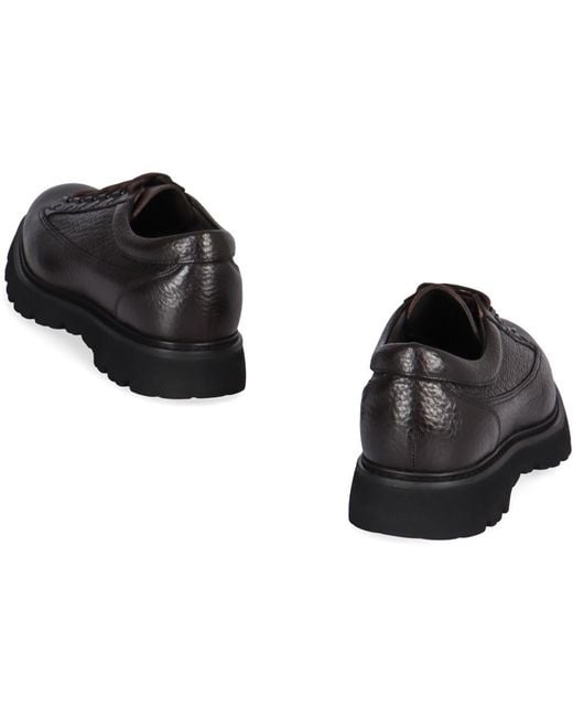 Doucal's Black Solid Lace Ups Shoes for men