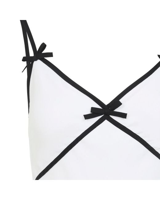 Moschino White Solid V Neck Top